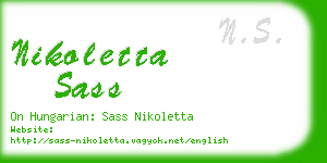 nikoletta sass business card